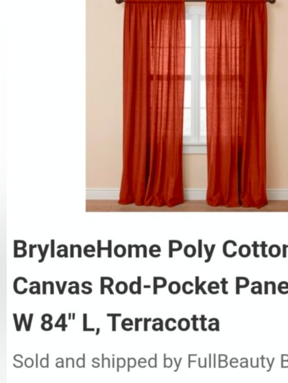 Brylane Home Terracotta Decorative Curtain Panels